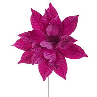 21.5" Hot Pink Poinsettia 18" Flwr 2/Bag