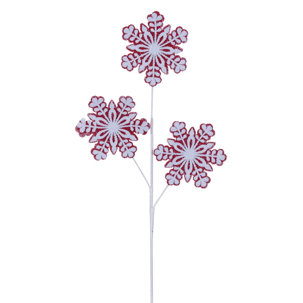 Vickerman 26.5" Red Snowflake Spray,  6/bag
