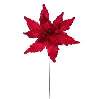 21.5" Red Poinsettia 12" Flower 6/Bag