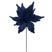 21.5" Mdnt Blue Poinsettia 12" Flwr 6/Bg