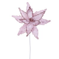21.5" Pink Poinsettia 12" Flower 6/Bag