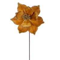 21.5" Gold Poinsettia 10" Flower 6/Bag