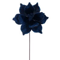 21.5" Mdnt Blue Poinsettia 10" Flwr 6/Bg