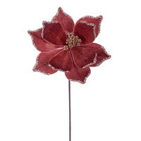 21.5" Rose Gold Poinsettia 10" Flw 6/Bag