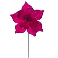 21.5" Hot Pink Poinsettia 10" Flwr 6/Bag