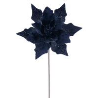 20" Midnight Blue Velvet 10" Flower 3/Bg