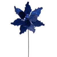 Vickerman 11.5" x 20" Velvet Sugar Poinsettia Stem