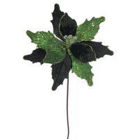 Vickerman 11.5" x 20" Velvet Sugar Poinsettia Stem
