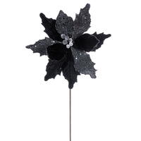 Vickerman 11.5" x 20" Velvet Sugar Poinsettia Stem