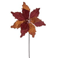 Vickerman 11.5" x 20" Velvet Sugar Poinsettia Stem