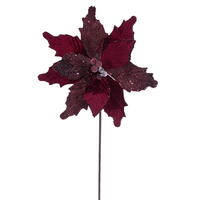 20" Burgundy Velvet Suga 11.5" Flwr 3/Bg