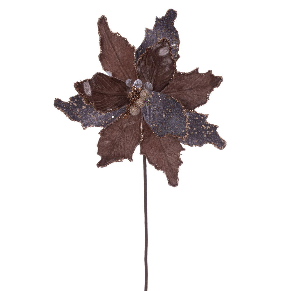 Vickerman 11.5" x 20" Velvet Sugar Poinsettia Stem