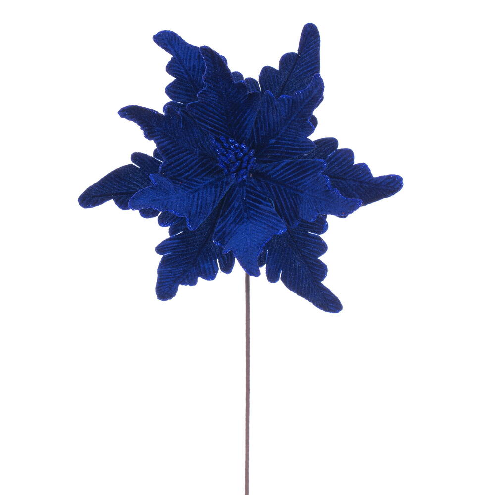 Vickerman 13" x 20" Deluxe Velvet Poinsettia Stem
