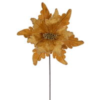 Vickerman 13" x 20" Deluxe Velvet Poinsettia Stem