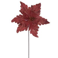 Vickerman 13" x 20" Deluxe Velvet Poinsettia Stem