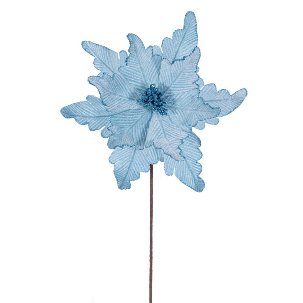 Vickerman 13" x 20" Deluxe Velvet Poinsettia Stem