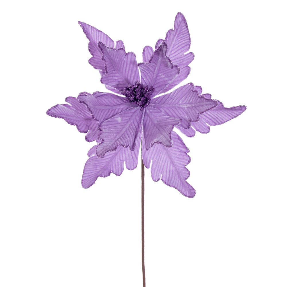 Vickerman 13" x 20" Deluxe Velvet Poinsettia Stem