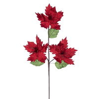 26" Red Velvet Trio Razor 6" Flower 3/Bg