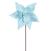 Vickerman 10" x 20" Iridescent Poinsettia Stem
