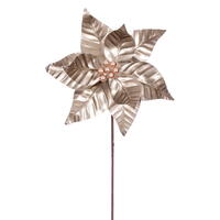 Vickerman 10" x 20" Iridescent Poinsettia Stem