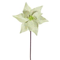 Vickerman 10" x 20" Iridescent Poinsettia Stem
