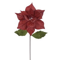 Vickerman 12" x 20" Classic Velvet Poinsettia Stem