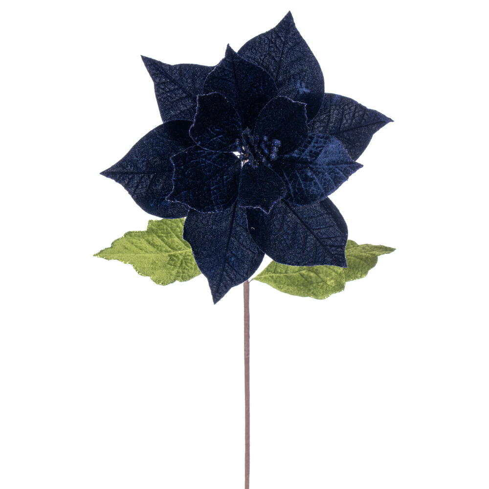 Vickerman 12" x 20" Classic Velvet Poinsettia Stem