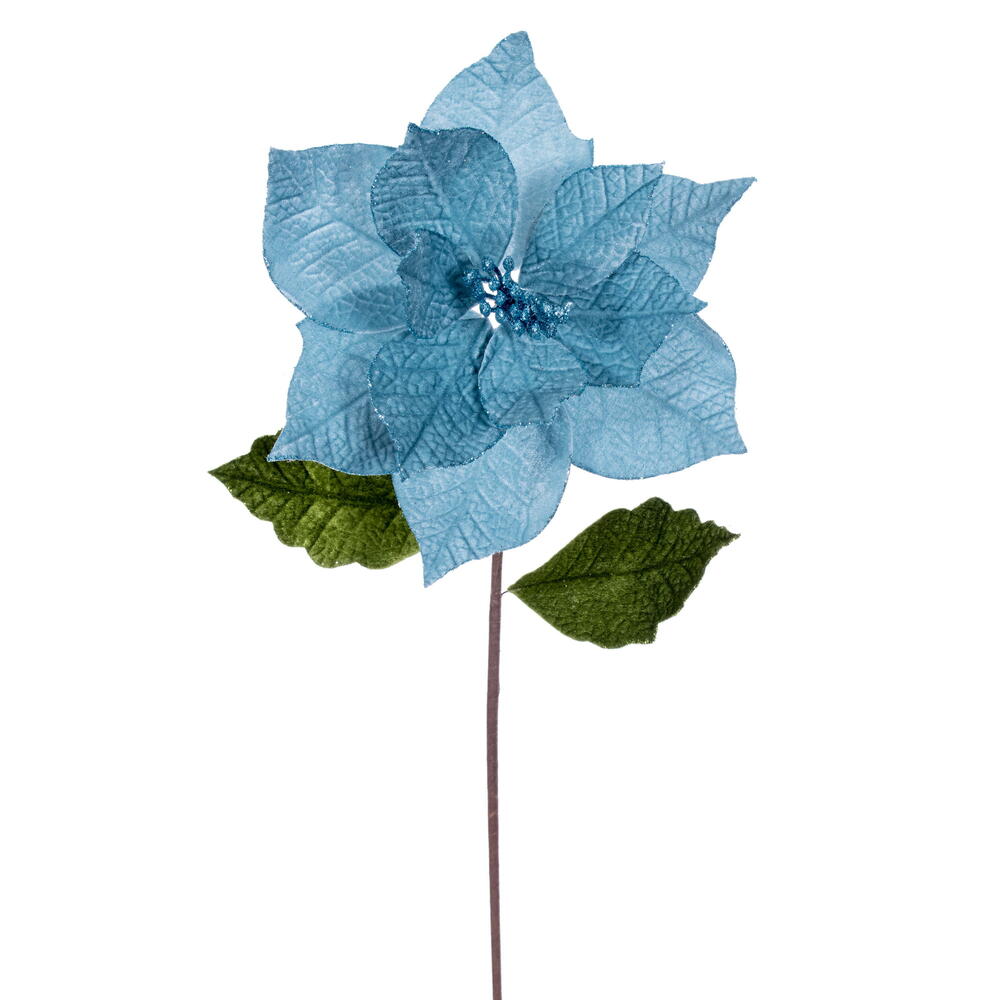 Vickerman 12" x 20" Classic Velvet Poinsettia Stem