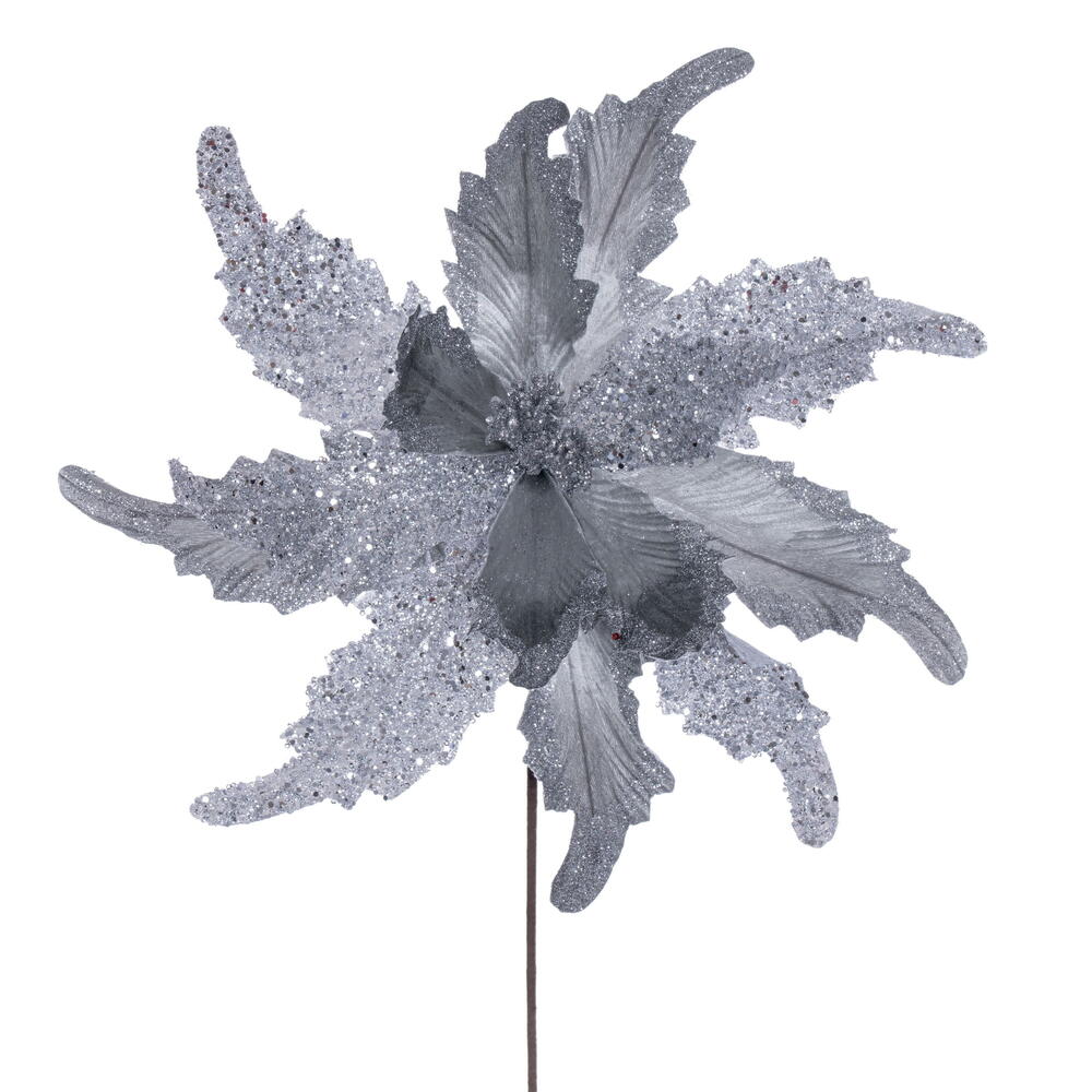 Vickerman 18" x 20" Grand Velvet Poinsettia Stem. 
