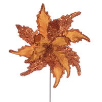 Vickerman 18" x 20" Grand Velvet Poinsettia Stem. 