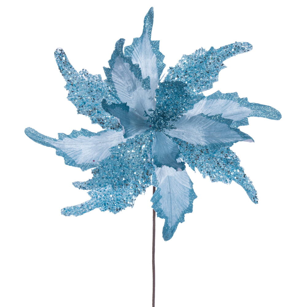 Vickerman 18" x 20" Grand Velvet Poinsettia Stem. 
