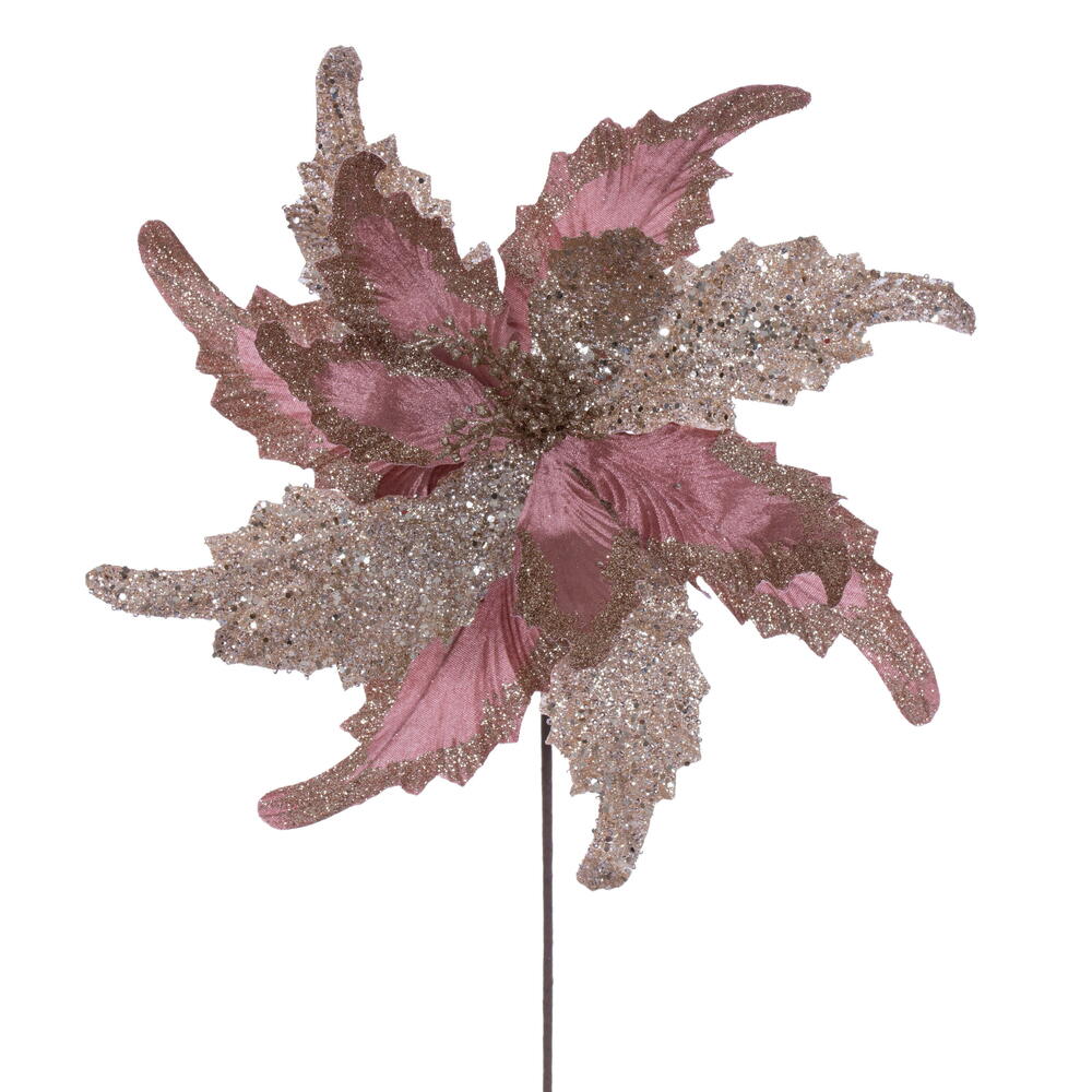 Vickerman 18" x 20" Grand Velvet Poinsettia Stem. 