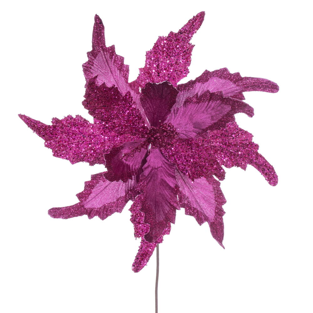 Vickerman 18" x 20" Grand Velvet Poinsettia Stem. 