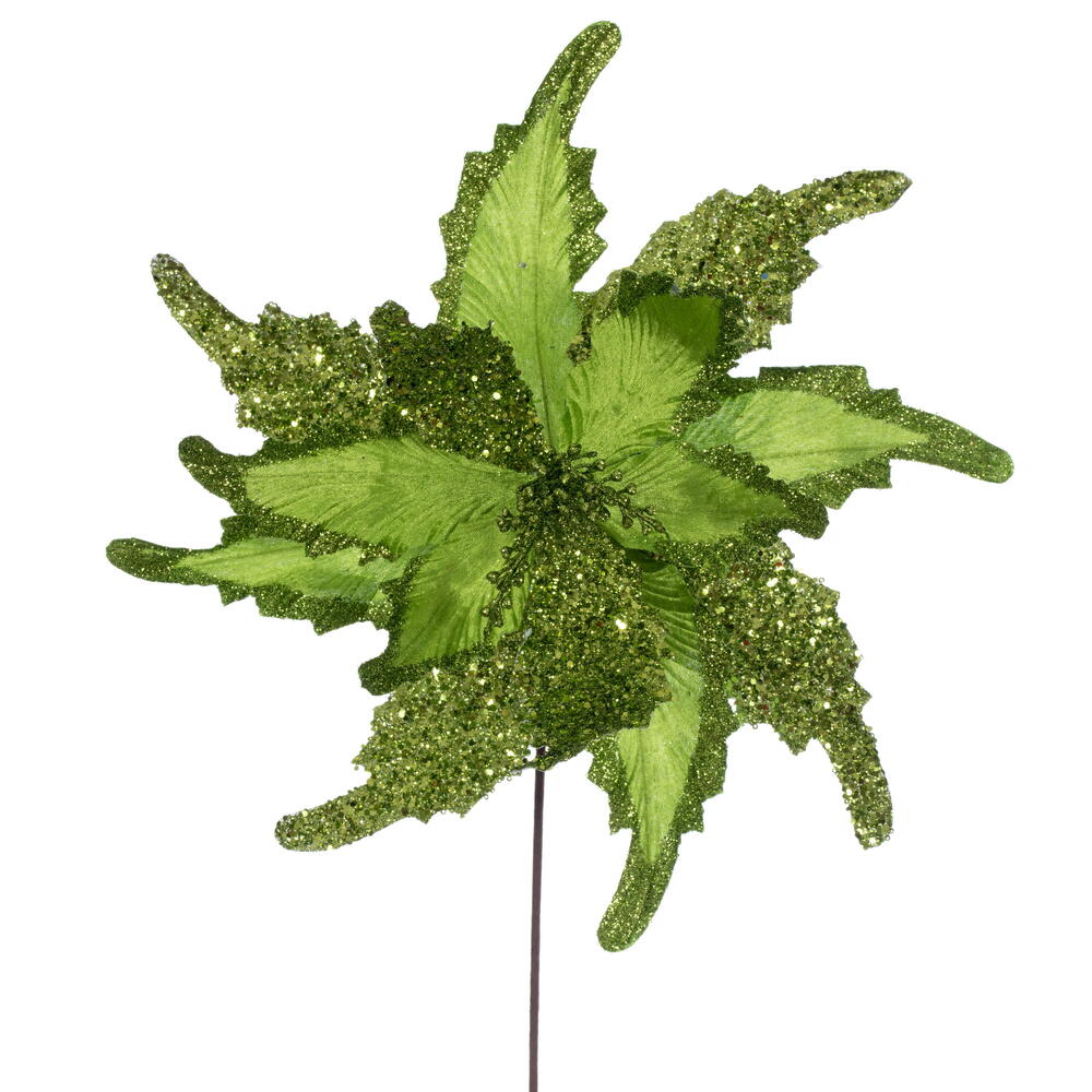 Vickerman 18" x 20" Grand Velvet Poinsettia Stem. 