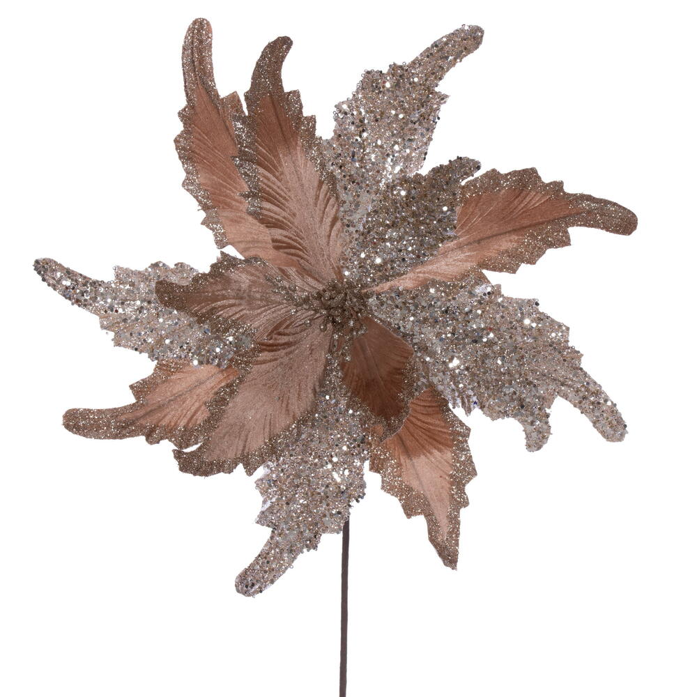 Vickerman 18" x 20" Grand Velvet Poinsettia Stem. 