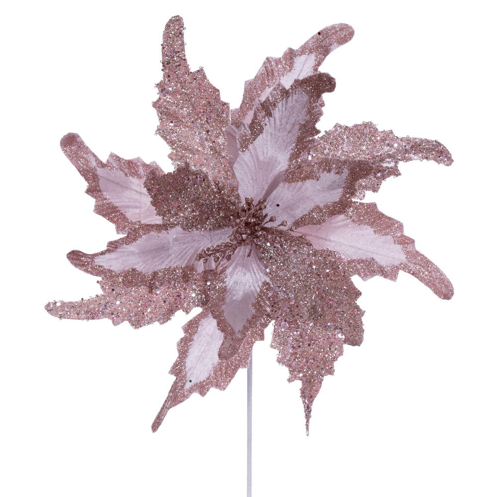 Vickerman 18" x 20" Grand Velvet Poinsettia Stem. 