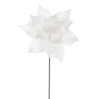 Vickerman 12" x 20" Velvet Razor Poinsettia Stem
