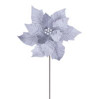 20" Silver Velvet Razor 12" Flower 4/Bag
