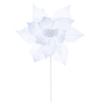 20" White Velvet Razor 12" Flower 4/Bag