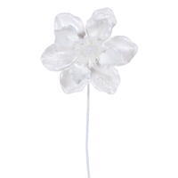 17" White Magnolia Pearl 8" Flower 2/Bag