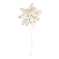 17" White Pearl Poinsettia 11" Flwr 2Bg