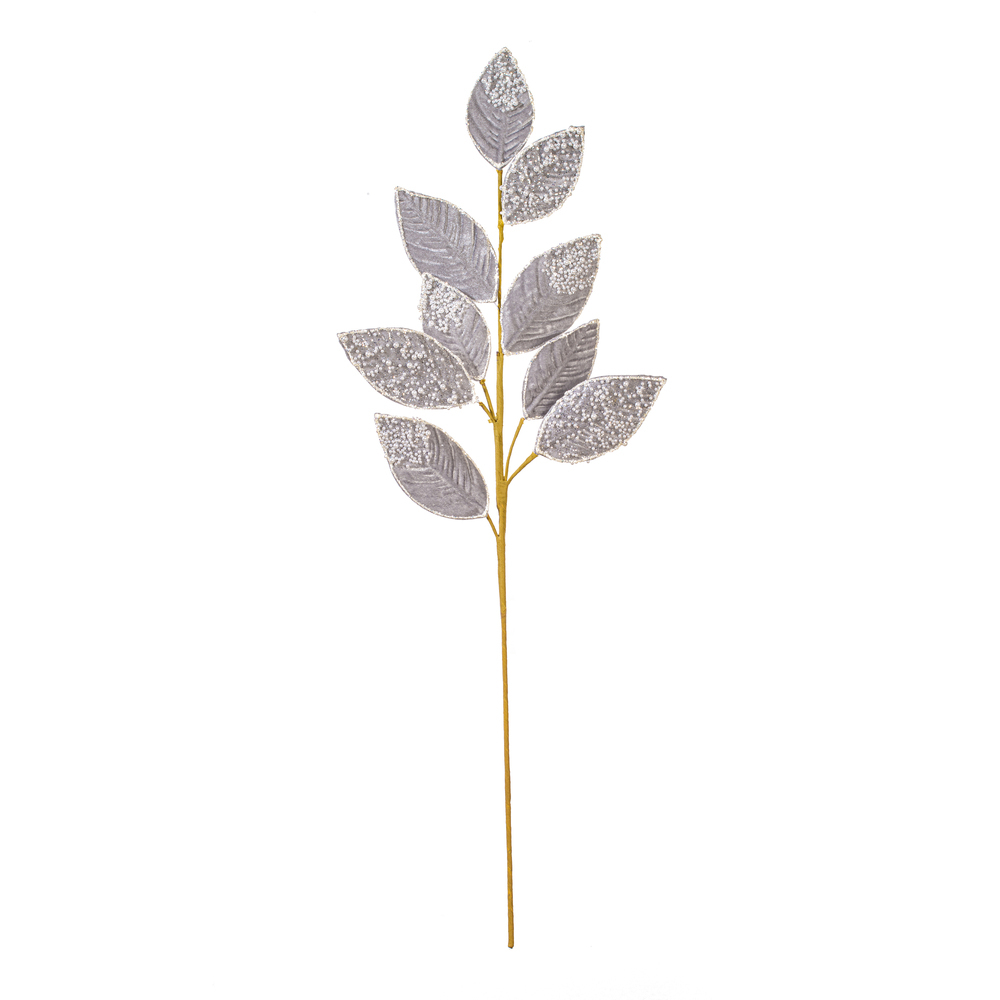 Vickerman 32" Velvet Pearl Leaf Spray
