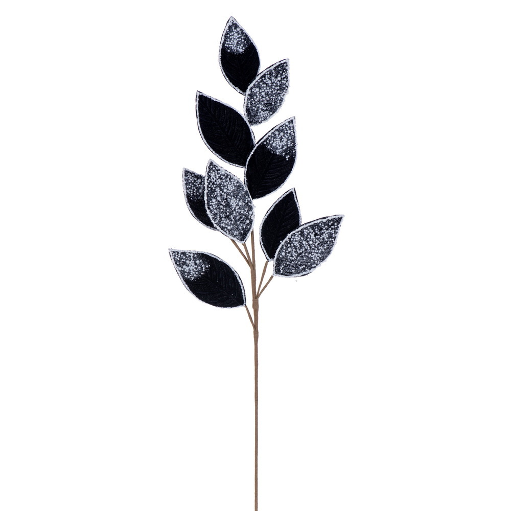 Vickerman 32" Velvet Pearl Leaf Spray