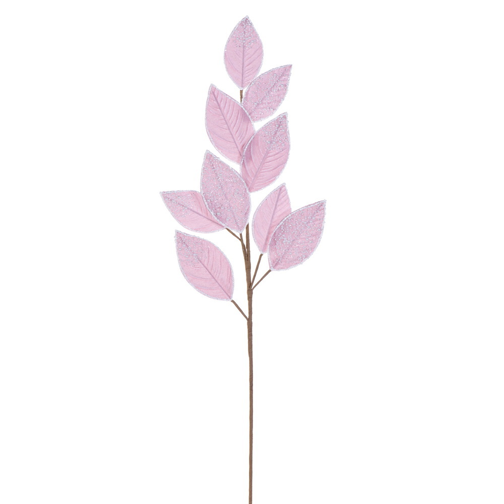 Vickerman 32" Velvet Pearl Leaf Spray