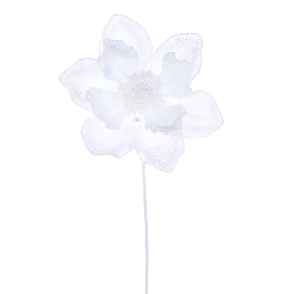 17" Pearl Magnolia 8" Flower 2/Bag