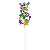 24" Mardi Gras Curly Ball Spray 3/Bag