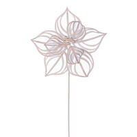 Vickerman 17" Artificial Lined Poinsettia Stem 3/Bag