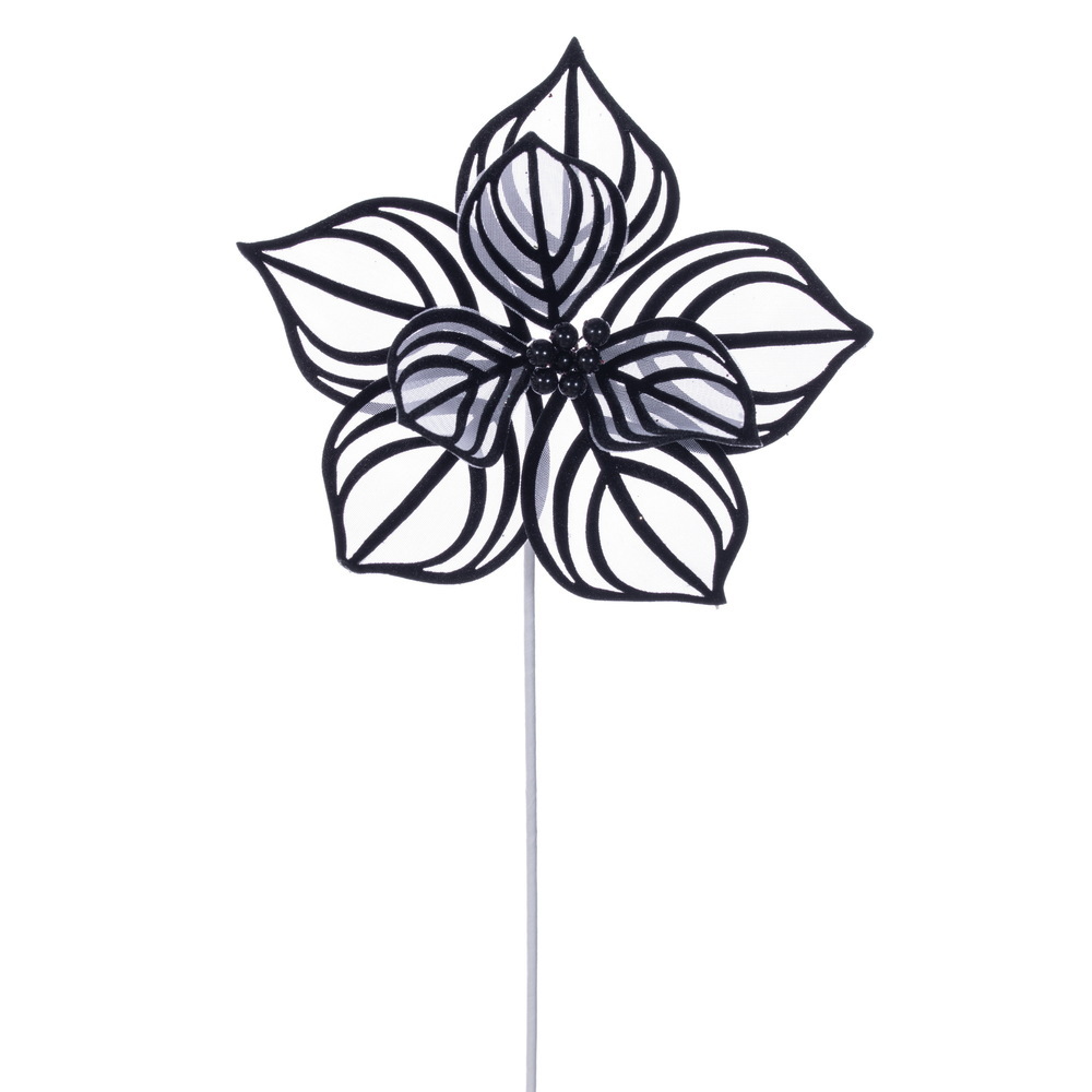 Vickerman 17" Artificial Lined Poinsettia Stem 3/Bag