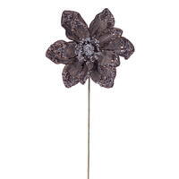 Vickerman 17.5" Artificial Iced Poinsettia Stem 2/Bag