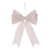 15"x11" Champagne Vlvt Bow 2Tail Clp 3Bg